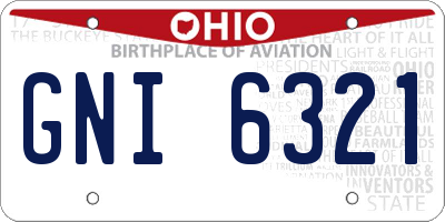 OH license plate GNI6321