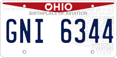 OH license plate GNI6344