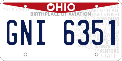 OH license plate GNI6351