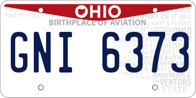 OH license plate GNI6373