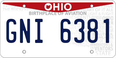 OH license plate GNI6381