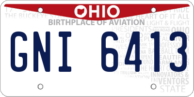 OH license plate GNI6413