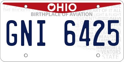 OH license plate GNI6425