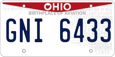 OH license plate GNI6433