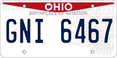 OH license plate GNI6467