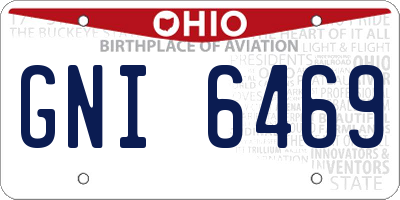 OH license plate GNI6469