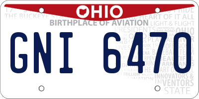 OH license plate GNI6470