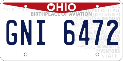 OH license plate GNI6472