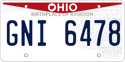 OH license plate GNI6478