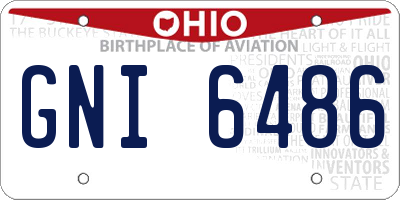 OH license plate GNI6486