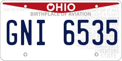 OH license plate GNI6535