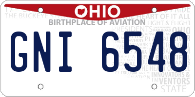 OH license plate GNI6548