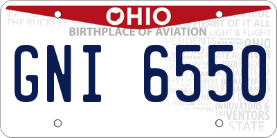 OH license plate GNI6550