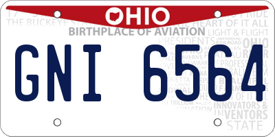 OH license plate GNI6564