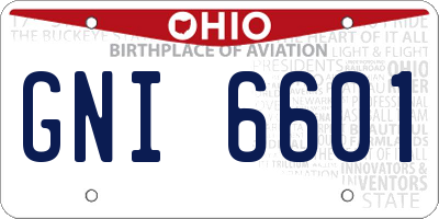 OH license plate GNI6601