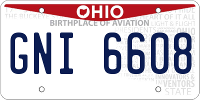 OH license plate GNI6608