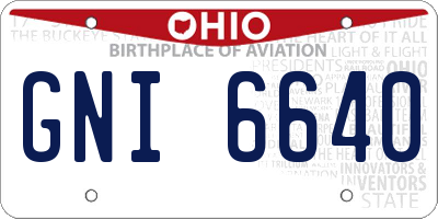OH license plate GNI6640