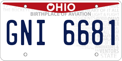 OH license plate GNI6681
