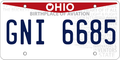 OH license plate GNI6685