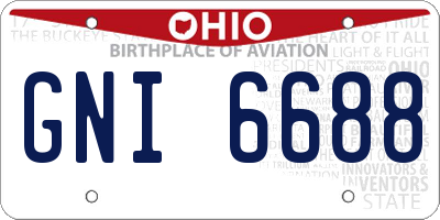 OH license plate GNI6688