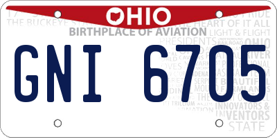 OH license plate GNI6705