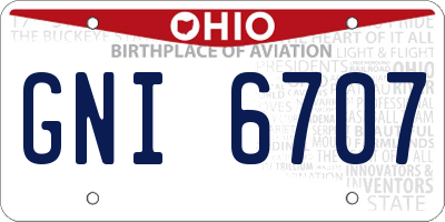 OH license plate GNI6707