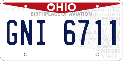 OH license plate GNI6711