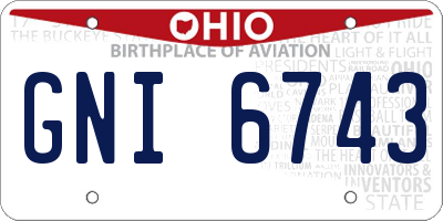 OH license plate GNI6743