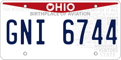 OH license plate GNI6744