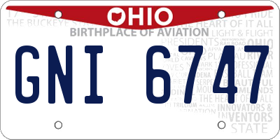 OH license plate GNI6747