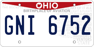 OH license plate GNI6752