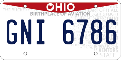 OH license plate GNI6786