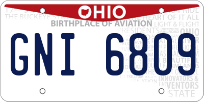 OH license plate GNI6809