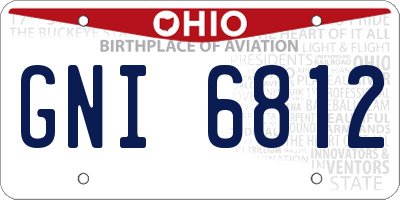OH license plate GNI6812