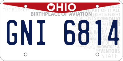 OH license plate GNI6814