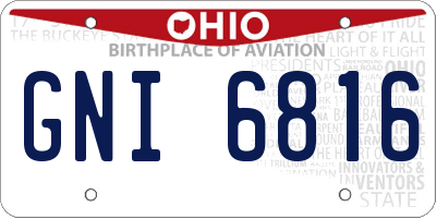 OH license plate GNI6816