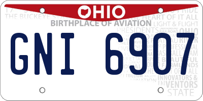 OH license plate GNI6907