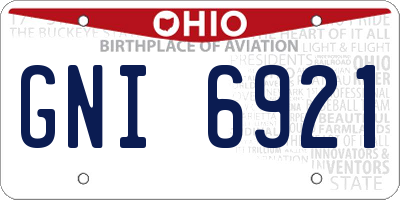 OH license plate GNI6921