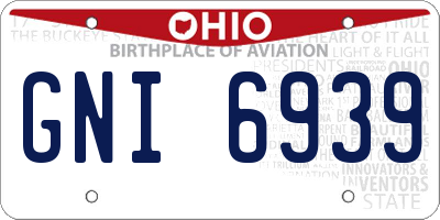 OH license plate GNI6939