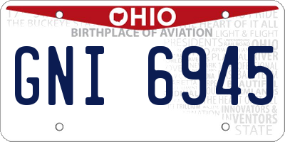 OH license plate GNI6945