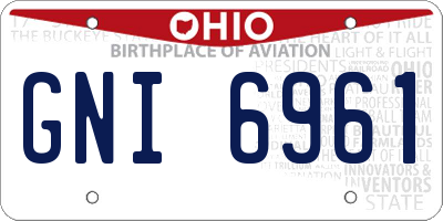 OH license plate GNI6961