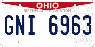 OH license plate GNI6963