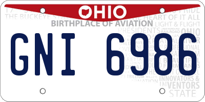 OH license plate GNI6986