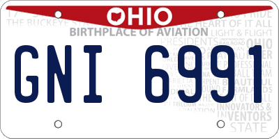 OH license plate GNI6991