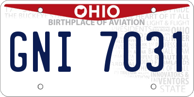 OH license plate GNI7031