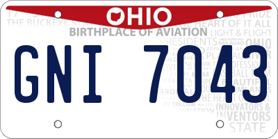 OH license plate GNI7043