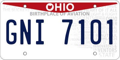 OH license plate GNI7101
