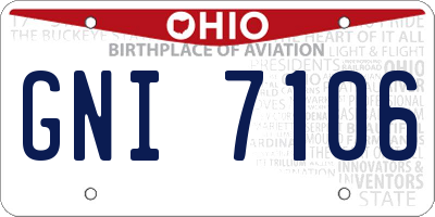 OH license plate GNI7106