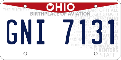 OH license plate GNI7131