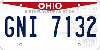 OH license plate GNI7132